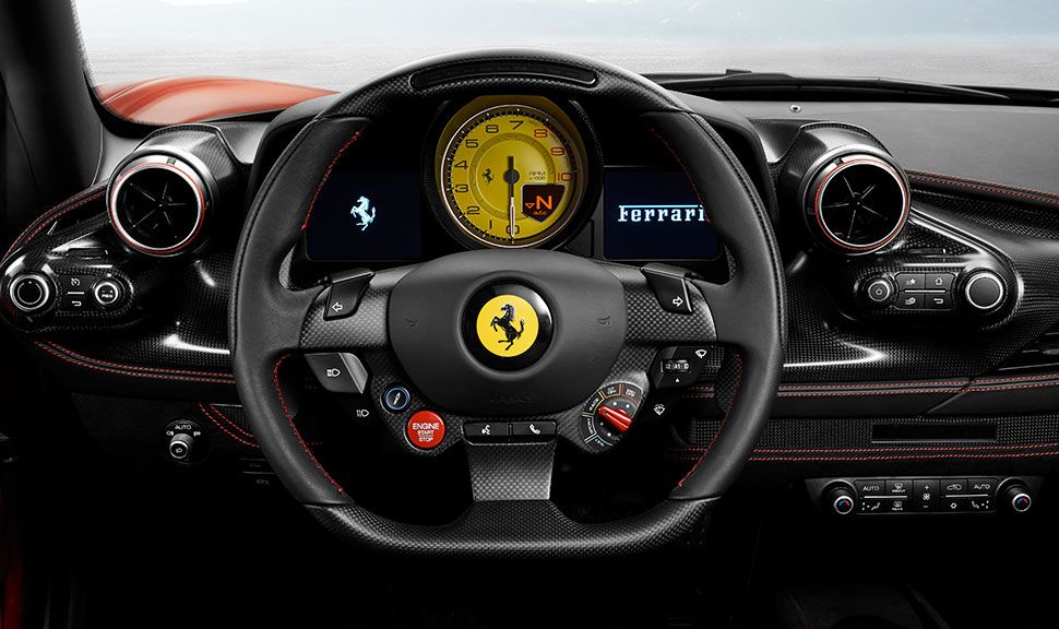 Steuer des Ferrari F8 Tributo